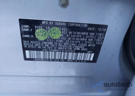 2019 Subaru Ascent Premium from USA, damaged, VIN 4S4WMACD1K3443905